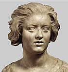 Busto de mujer realizado en marmol.