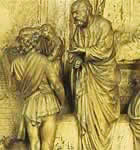 Escena bíblica tallada por Ghiberti.