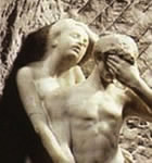 Estatua con representación mitológica.